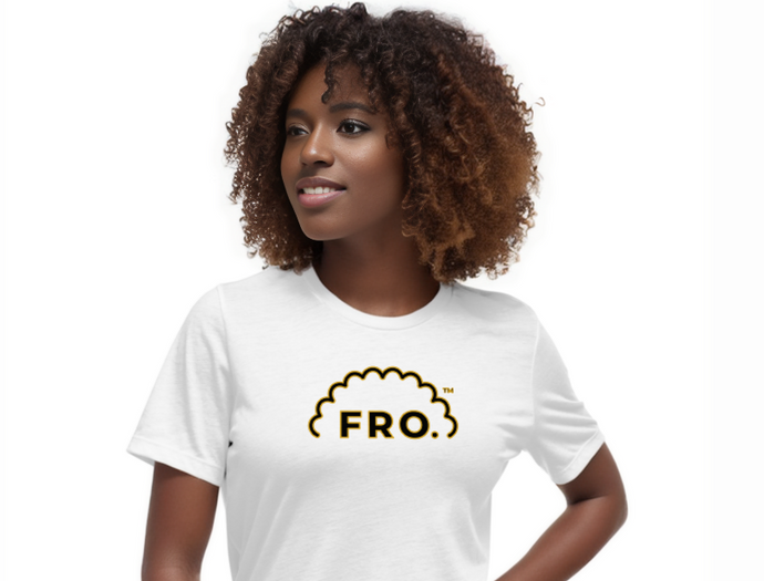 Women's FRO. Outline BlkGld - White T-Shirt