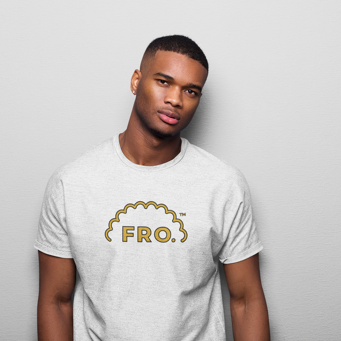 Men's FRO. Outline Gld/Blk - White T-Shirt