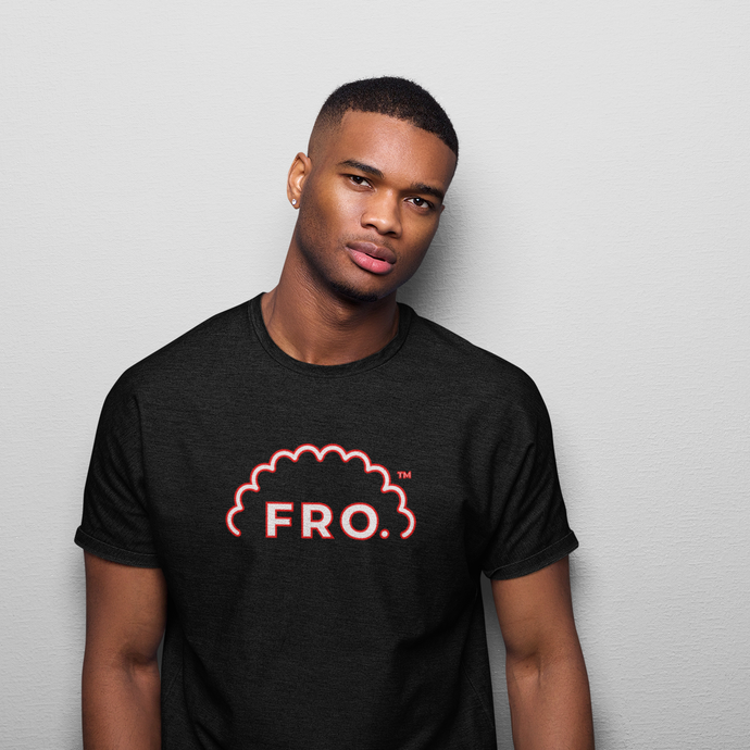 Men's FRO. Outline WhtRed - Black T-Shirt