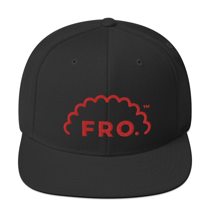 FRO. Full Red - Black Snapback Hat